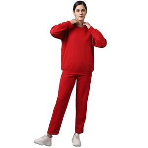 OEM ODM 2025 Survêtement en coton de haute qualité pour femmes Nouvelle arrivée Vêtements de fitness d'hiver Confortable Maternité Costume à motif solide - Product Image 5