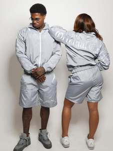 Custom 100% Nylon Mens Tracksuit Summer Short Set Jogger Sweat Suit Short Sleeve Shirt and Shorts Set - Product Image 2