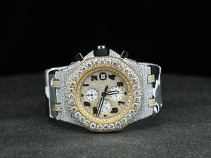 Reloj de Pulsera Cronógrafo de Lujo para Hombre, Movimiento Mecánico Suizo de Acero Inoxidable, Diamantes Moissanite VVS, Correas de Goma Personalizadas - Product Image 6