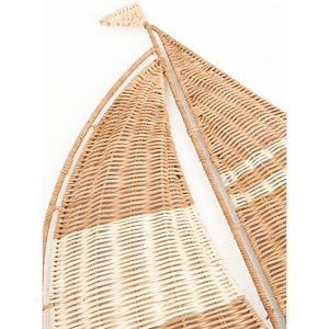 Joli voilier en rotin pour décoration murale murale en rotin tissé naturel tenture murale décoration Vintage fabriquée au Vietnam - Product Image 2