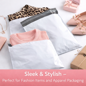 Sacs postaux en polyéthylène blancs pour le stockage et la protection, options de personnalisation, enveloppes postales durables avec conception imperméable pour l'expédition de vêtements - Product Image 3