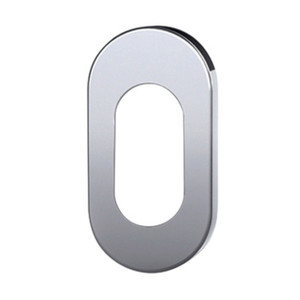 Bocchetta Ovale Bassa (6mm) in Acciaio Inox Satinato con Foro per Cilindro - Product Image 1