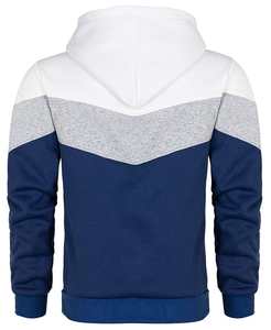 Sweat-shirts à capuche pour hommes personnalisés en usine, patchwork de couleurs, mélange de laine, manches longues, décontractés, sportifs - Product Image 2