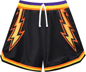 Short de course d'été pour hommes Pantalon court de jogging décontracté Motif de vague Couleur unie Cordon de serrage Loose Dry Gym Sports Shorts - Product Image 1