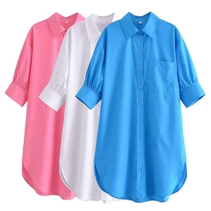 Camisas para mujer de manga larga con cuello vuelto en tela suave y cómoda al por mayor diseño personalizado Oem Odm moda sostenible - Product Image 1