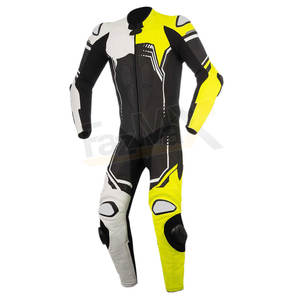 Traje de cuero ligero para motocicleta de carreras hecho en Pakistán Características de protección de dos piezas con diseño barato Servicios OEM disponibles - Product Image 5