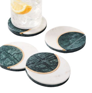 Posavasos de mármol hecho a mano, posavasos de mármol para té y café decorativo sólido de forma redondeada para bebida, posavasos de té hecho a mano - Product Image 1