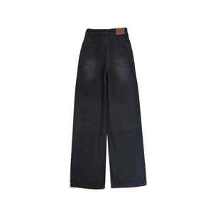 Black Men's High-Waist Loose Denim <b>Jeans</b> Relaxed Modern Fit with <b>Drop</b>-<b>Crotch</b> Breathable Autumn Style OEM Hip Hop Vintage Washed - Product Image 5