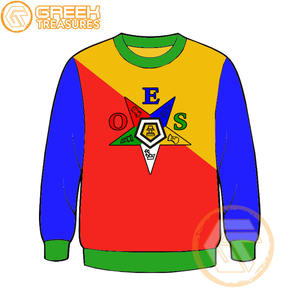 Orden personalizada de la estrella del Este Sudadera bordada de lana de algodón Suéter de alta calidad Ropa griega OES Sudaderas - Product Image 1