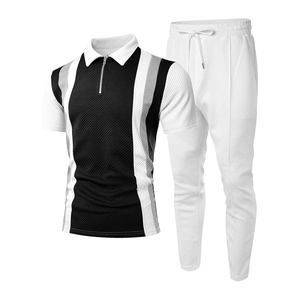 Conjunto de camisa y pantalones cortos de moda para hombre Conjuntos de verano Moda Casual Traje de Polo de manga corta para hombres Conjunto corto de dos piezas - Product Image 4