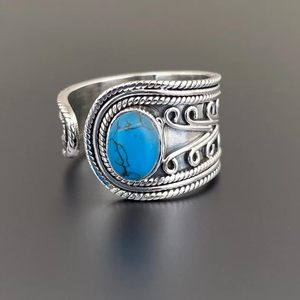 925 argent Turquoise taille réglable bague à la main Style classique déclaration bague poire coupe diamant Rhodium pour les mariages fêtes - Product Image 1