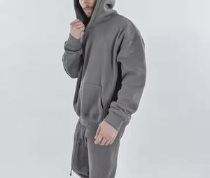 เสื้อฮู้ดโอเวอร์ไซส์สำหรับผู้ชายเสื้อใส่วิ่งแบบกำหนดเองใหม่เสื้อฝึกแบบสวมหัวผ้าคอตตอน - Product Image 2