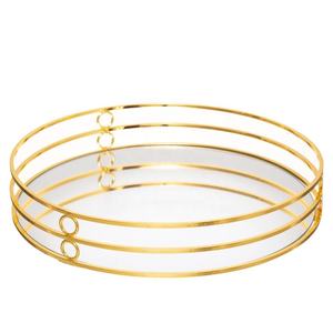 Plateau de miroir en métal plaqué or décoratif fantaisie décoration de Noël plateau en métal utiliser des ustensiles de cuisine et des décorations de table de restaurant - Product Image 3