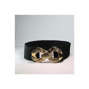 Ceinture élastique pour femme avec boucle dorée, ceinture pour veste, ceinture pour chemise, ceinture pour robe - NOIR - Product Image 3