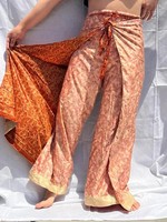 Pantalon large en soie indienne Sari, à porter autour du corps, pour les fêtes
