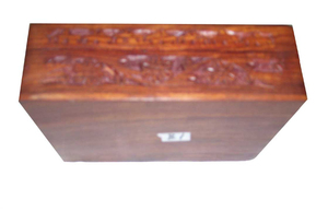 Polished Teak <b>Wooden</b> <b>Box</b> Hand Carving Brass Inlay 7"x5"x2.5" Vintage Storage <b>Box</b> for Jewelry, Keepsakes & Gifts - Product Image 4