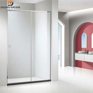 แผงกระจกอาบน้ำในโรงแรมแบบไร้กรอบประตูบานเลื่อนสำหรับห้องน้ำตู้กระจกนิรภัยสองชั้น - Product Image 4