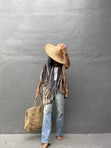 ชุดเสื้อผ้าแฟชั่นมัดย้อมทรงหลวมสำหรับผู้หญิง,ชุดกิโมโนสองชิ้นแขนสามส่วนแบบนุ่มไซส์ใหญ่พิเศษ - Product Image 5