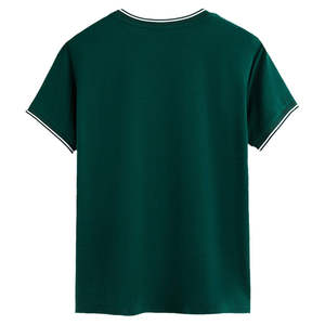Camisetas de Hombre 2026, Nuevo Estilo, Color Sólido, Manga Corta, Ribete en Contraste, con Logotipo Bordado Personalizado - Product Image 2