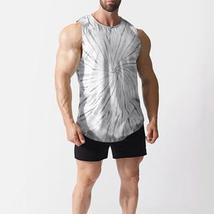 Camiseta sin mangas con dobladillo curvo deportivo de poliéster 100% para hombre, camiseta Boby Builder, sublimación, colores personalizados, patrón completo - Product Image 4