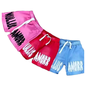 Ensemble de shorts délavés à l'acide en coton de haute qualité pour hommes vente en gros de t-shirts et de shorts pour l'été et la salle de sport - Product Image 3