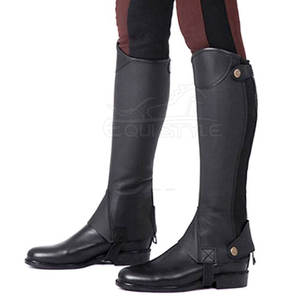 Los chapones de equitación más vendidos, suministro a granel hecho a medida, ajuste cómodo, desgaste de entrenamiento ecuestre negro resistente a desgarros, medio chapones - Product Image 3