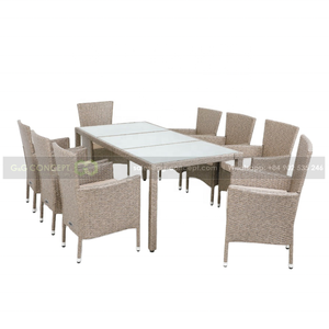 Ensemble de meubles de jardin en osier, chaise pivotante, de forme rectangulaire, en rotin, pour Patio et jardin de maison - Product Image 1