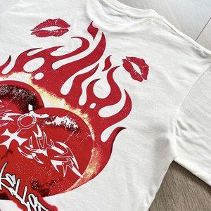 เสื้อยืดพิมพ์ลายดาวแนววินเทจแขนสั้นสำหรับผู้ชายเสื้อยืดโอเวอร์ไซส์ - Product Image 2