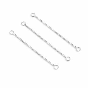 925 Sterling Silver Gold Plated Box Chain Ear <b>Threader</b> <b>Earrings</b> Minimalist Jewelry Findings Wholesale OEM 1 Pair - Product Image 1