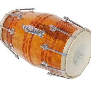 Nieuwe Handgemaakte Indiase Houten Dholak Indian Folk Muziekinstrument Drummoeren En Boutvrije Hoes