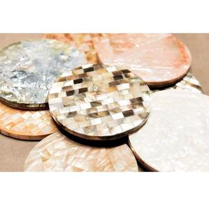 Sous-verre en nacre de haute qualité, style européen, incrustation durable, logo personnalisé en relief, artisanat artistique en nacre - Product Image 6