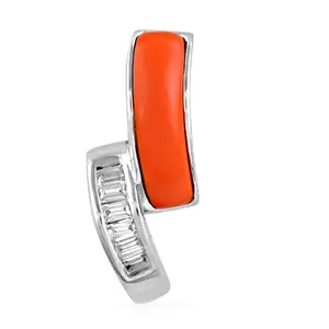 "Modern Baguette Diamond <b>Pendant</b> <b>Necklace</b> for Women in <b>Silver</b>" - Product Image 2