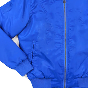 Chaqueta Bomber de Satén Azul Rey Zeta Phi Beta, Prenda Exterior Premium de la Hermandad Griega, Detalles Funcionales con Cierre de Cremallera/Presión en la Parte Delantera para Primavera - Product Image 2