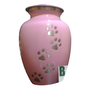 Urnes funéraires souvenir en laiton de haute qualité avec empreinte de patte étain et urnes funéraires en métal fini de couleur noire pour les cendres humaines - Product Image 5