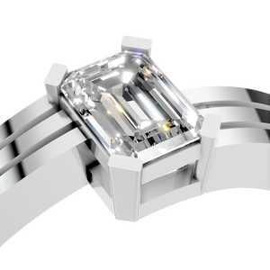 Bague de fiançailles en moissanite taille émeraude 0,5 carat, or massif 14 carats, sertie à griffes, solitaire, bague de mariage pour femme, cadeau, bijoux en gros - Product Image 5