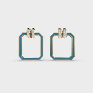 ทอง18K ต่างหูทองขนาดเล็กแฟนซีสำหรับผู้หญิงต่างหูดีไซน์สำหรับงานปาร์ตี้ - Product Image 1