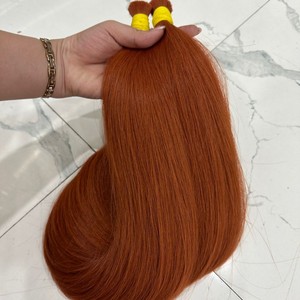 Extensiones de cabello humano liso natural naranja quemado Remy ruso eslavo súper doble de calidad europea de lujo - Product Image 2