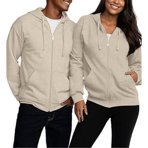 Sweat à capuche zippé unisexe logo personnalisé meilleure vente sweat à capuche d'échauffement d'hiver 100% coton brossé taux d'usine - Product Image 1