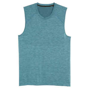 เสื้อกล้ามออกกำลังกายผ้าโพลีเอสเตอร์/คอตตอน แห้งเร็ว ระบายอากาศดี คอวี สีพื้น เรียบง่าย สไตล์ลำลอง สำหรับผู้ชาย รับสั่งทำ - Product Image 5