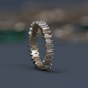 Precio justo Diseño indio 14K Oro amarillo Baguette Diamante Hermoso anillo elegante - Product Image 5