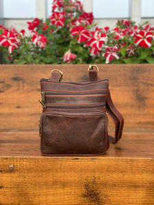 Bolsos cruzados de cuero genuino de diseñador para mujer, bolsos elegantes con patrón de logotipo hecho a mano Real - Product Image 2