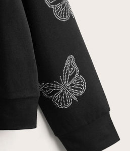 Sweat à capuche personnalisé 2026 avec strass, 100% coton, fermeture éclair, sweat à capuche avec strass pour adultes, garçons, vestes en polaire à capuche - Product Image 4