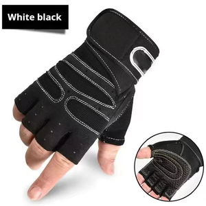 Gants de cyclisme fitness demi-doigts unisexes respirants avec support de poignet pour la gym, l'haltérophilie, en PU imperméable - Product Image 1