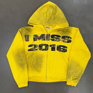 Nouvelle mode Vintage Streetwear surdimensionné délavé à capuche lavage en détresse pull à capuche French Terry sweat à capuche pour homme - Product Image 2