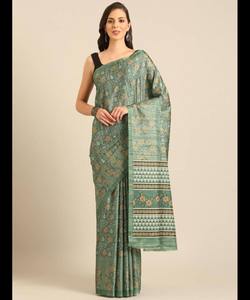 Sari de Seda Jacquard Banarasi con Blusa para Mujer, para Ocasiones Especiales, Fiestas, Festivales, Uso Diario, Diseño Moderno de Seda y Algodón, Siempre en Tendencia - Product Image 2