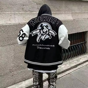 Automne américain nouveau rétro lettre Hip Hop Baseball uniforme veste Y2K rue décontracté Joker épissage veste hommes et femmes - Product Image 2