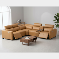 Ensemble de canapés électriques modulaires en cuir en forme de L, modernes, combinables, extensibles, avec chargeur, pour salon, hôtel, centre commercial