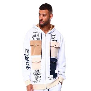 Conjunto de 2 Piezas de Sudadera con Capucha y Cremallera Completa con Múltiples Bolsillos, Diseño Personalizado Estampado, Invierno, Tallas Grandes, 100% Algodón, Chándales de Alta Calidad - Product Image 5