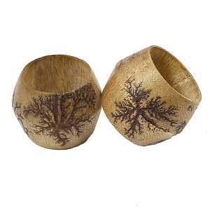 Top haute qualité à la mode sculpté bois serviette anneau Style créatif motif rond nouveau modèle pour la décoration intérieure utilisation de fête de mariage - Product Image 6