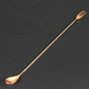 Kit de camarero colorido, mezcla de acero inoxidable, cóctel, vino, bebida, cuchara agitadora, punta de lágrima, cuchara de barra dorada con mango giratorio - Product Image 1